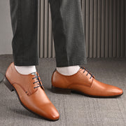 Men Premium Leather Elegant Lace Up Formal Shoes (Georgio-52-Tan)