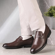 Men Premium Leather Brown Slip-On Formal Shoes (Joyland-47-Brown)