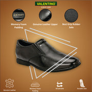 Men Premium Leather Black Slip-On Formal Shoes (Gateway-06-Black)