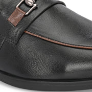 Men Premium Leather Black Slip-On Formal Shoes (Indigo-10-Black)