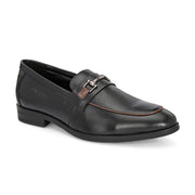 Men Premium Leather Black Slip-On Formal Shoes (Indigo-10-Black)
