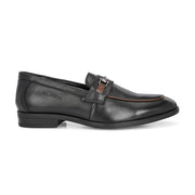 Men Premium Leather Black Slip-On Formal Shoes (Indigo-10-Black)