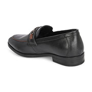 Men Premium Leather Black Slip-On Formal Shoes (Indigo-10-Black)