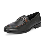 Men Premium Leather Black Slip-On Formal Shoes (Indigo-10-Black)