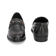 Men Premium Leather Black Slip-On Formal Shoes (Indigo-10-Black)