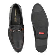 Men Premium Leather Black Slip-On Formal Shoes (Indigo-10-Black)