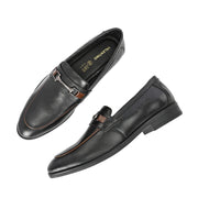 Men Premium Leather Black Slip-On Formal Shoes (Indigo-10-Black)