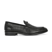 Men Premium Leather Slip On Loafers (Indigo-26-Black)