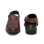 Men Premium Leather Tan Ethnic Sandal (Indigo-31-Tan)