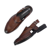 Men Premium Leather Tan Ethnic Sandal (Indigo-31-Tan)