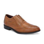 Men Premium Leather Formal Brogue Shoes - Brown (Indigo-73-Tan)