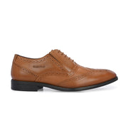 Men Premium Leather Formal Brogue Shoes - Brown (Indigo-73-Tan)
