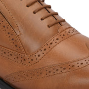 Men Premium Leather Formal Brogue Shoes - Brown (Indigo-73-Tan)