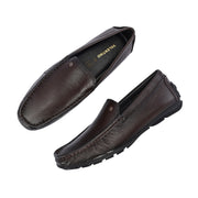 Men Premium Leather Brown Slip On Loafer (Italiano-01-Brown)