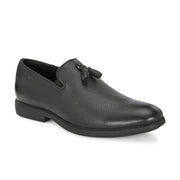Men Premium Leather Black Slip-On Formal Shoes (Joyland-01-Black)