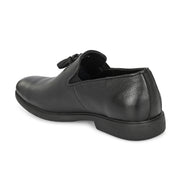Men Premium Leather Black Slip-On Formal Shoes (Joyland-01-Black)