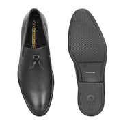 Men Premium Leather Black Slip-On Formal Shoes (Joyland-01-Black)