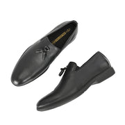 Men Premium Leather Black Slip-On Formal Shoes (Joyland-01-Black)