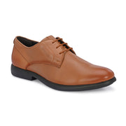 Men Premium Leather Tan Formal Derby Shoes (Joyland-52-Tan)