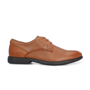 Men Premium Leather Tan Formal Derby Shoes (Joyland-52-Tan)