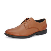 Men Premium Leather Tan Formal Derby Shoes (Joyland-52-Tan)