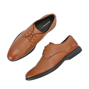 Men Premium Leather Tan Formal Derby Shoes (Joyland-52-Tan)