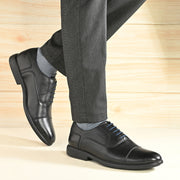 Men Premium Leather Black Formal Oxford Shoes (Joyland-60-Black)