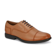 Men Premium Leather Tan Formal Oxford Shoes (Joyland-60-Tan)