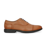 Men Premium Leather Tan Formal Oxford Shoes (Joyland-60-Tan)