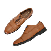 Men Premium Leather Tan Formal Oxford Shoes (Joyland-60-Tan)
