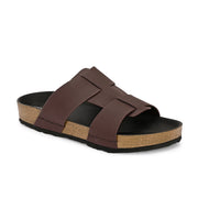 West Port Men's Cushion Sliders | PU Padded Footbed | Bounce Back Technology | Lightweight Flip Flops for Everyday Comfort (M-Aero-28-Brown)