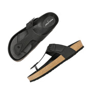 West Port Men's Cushion Sliders | PU Padded Footbed | Bounce Back Technology | Lightweight Flip Flops for Everyday Comfort (M-Aero-08-Black)