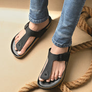 West Port Men's Cushion Sliders | PU Padded Footbed | Bounce Back Technology | Lightweight Flip Flops for Everyday Comfort (M-Aero-08-Black)