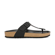 West Port Men's Cushion Sliders | PU Padded Footbed | Bounce Back Technology | Lightweight Flip Flops for Everyday Comfort (M-Aero-08-Black)