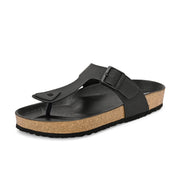 West Port Men's Cushion Sliders | PU Padded Footbed | Bounce Back Technology | Lightweight Flip Flops for Everyday Comfort (M-Aero-08-Black)