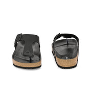 West Port Men's Cushion Sliders | PU Padded Footbed | Bounce Back Technology | Lightweight Flip Flops for Everyday Comfort (M-Aero-08-Black)