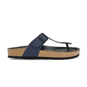 West Port Men's Cushion Sliders | PU Padded Footbed | Bounce Back Technology | Lightweight Flip Flops for Everyday Comfort (M-Aero-08-Navy)