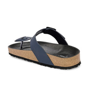West Port Men's Cushion Sliders | PU Padded Footbed | Bounce Back Technology | Lightweight Flip Flops for Everyday Comfort (M-Aero-08-Navy)