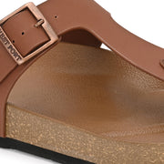 West Port Men's Cushion Sliders | PU Padded Footbed | Bounce Back Technology | Lightweight Flip Flops for Everyday Comfort (M-Aero-08-Tan)