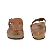 West Port Men's Cushion Sliders | PU Padded Footbed | Bounce Back Technology | Lightweight Flip Flops for Everyday Comfort (M-Aero-08-Tan)