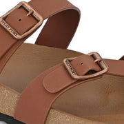 West Port Men's Cushion Sliders | PU Padded Footbed | Bounce Back Technology | Lightweight Flip Flops for Everyday Comfort (M-Aero-29-Tan)