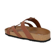 West Port Men's Cushion Sliders | PU Padded Footbed | Bounce Back Technology | Lightweight Flip Flops for Everyday Comfort (M-Aero-29-Tan)