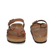 West Port Men's Cushion Sliders | PU Padded Footbed | Bounce Back Technology | Lightweight Flip Flops for Everyday Comfort (M-Aero-29-Tan)