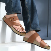 West Port Men's Cushion Sliders | PU Padded Footbed | Bounce Back Technology | Lightweight Flip Flops for Everyday Comfort (M-Aero-38-Tan)