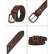 West Port Men’s Burgundy Textured Genuine Leather Belt (M-BT-LE-03-BURGUNDY)