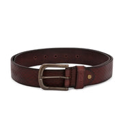 West Port Men’s Burgundy Textured Genuine Leather Belt (M-BT-LE-03-BURGUNDY)