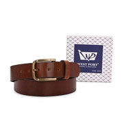 West Port Men’s Genuine Leather Belt (M-BT-LE-04-DARK-TAN)