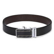 Valentino Men's Genuine Leather Auto Lock No-Hole Reversible Belt – Black and Brown with Ratchet Buckle (M-BT-MM-119-BLACK-BROWN)