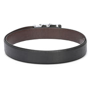 Valentino Men's Genuine Leather Auto Lock No-Hole Reversible Belt – Black and Brown with Ratchet Buckle (M-BT-MM-119-BLACK-BROWN)