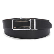 Valentino Men's Genuine Leather Auto Lock No-Hole Reversible Belt – Black and Brown with Ratchet Buckle (M-BT-MM-119-BLACK-BROWN)